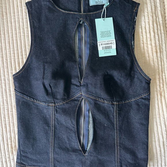 REVICE Tops - REVICE Black Denim Sleeveless Top